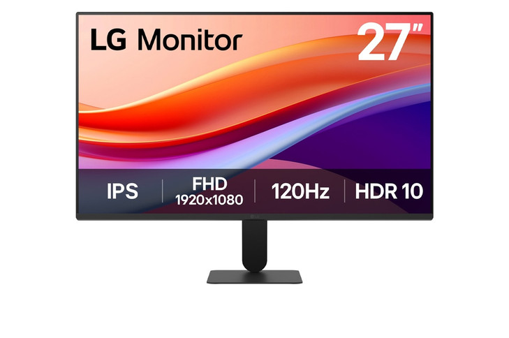 LG 27' FHD Monitor, IPS, 120Hz, 1ms MBR, HDR10, sRGB 99%, 4-side bezel-less, Tilt -5°~20°, HDMI, Headphone Out