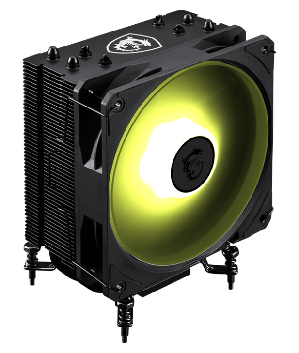 MSI MAG COREFROZR AA13 - BLK – 120×120×25mm, 2070RPM, 62.6CFM, 30.1dBA, 4×Ø6mm, 152×121×94.5mm, ARGB, AM4/AM5, LGA1700/1851, PWM, 40Khrs, 1.44W