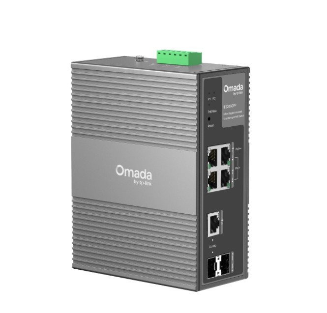 TP-Link IES206GPP Omada 6-Port Gigabit Industrial Easy Managed Switch with 3-Port PoE+ and 1-Port PoE++, Up to 240 W PoE Budget with 2× PoE++ and 6× P