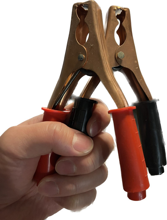 200A Large Crocodile Alligator Clip Red & Black Pair