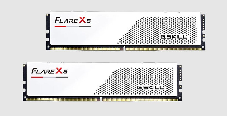 G.SKILL F5-6000J3636F32GX2-FX5W 64GB (2 x 32GB)/ DDR5 6000 MT/s/ Timings 36-36-36-96/ Voltage 1.35 V/ Flare X5/EXPO/XMP 3.0
