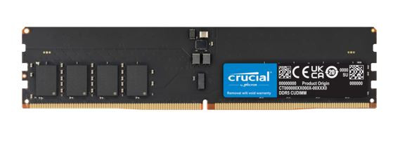 Crucial 64GB (1x64GB) DDR5 CUDIMM 6400MHZ CL52 Desktop PC Memory for Intel Core Ultra Processors AI PC