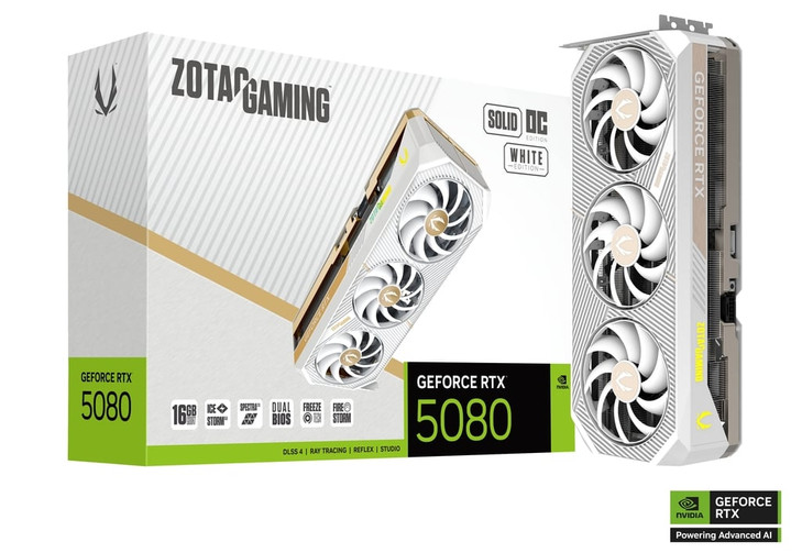 16GB ZOTAC RTX 5080 SOLID OC WHITE GPU