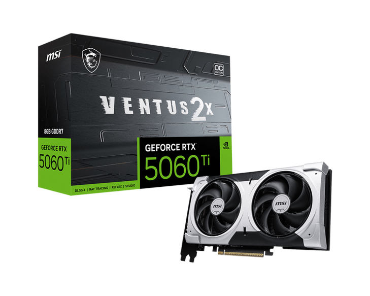 8GB MSI RTX 5060Ti VENTUS 2X OC PLUS GPU