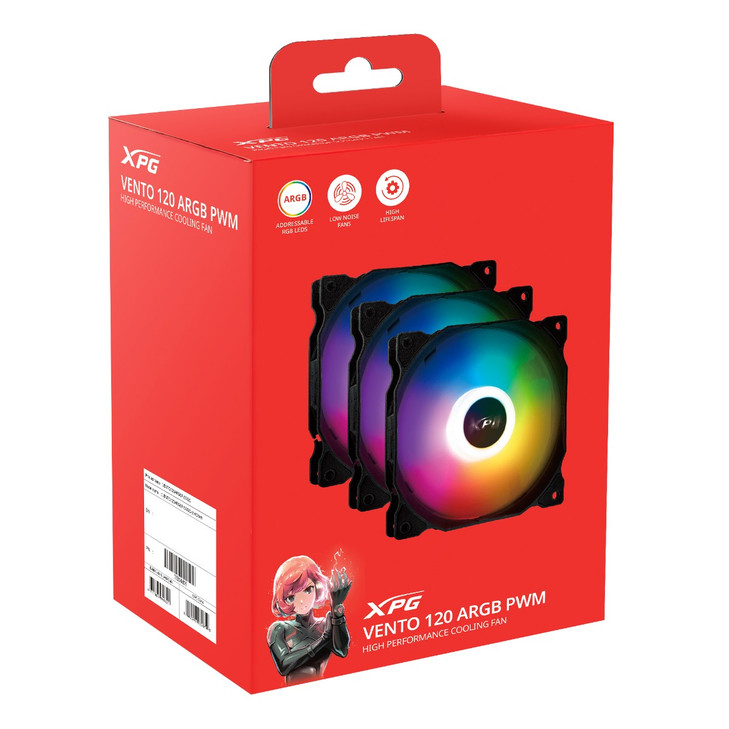 ADATA XPG VENTO R ARGB PWM REVERSE FLOW FAN (3 PACK)