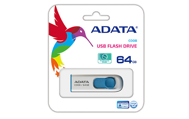 64GB ADATA C008 USB2.0 FLASH DRIVE WHITE/BLUE