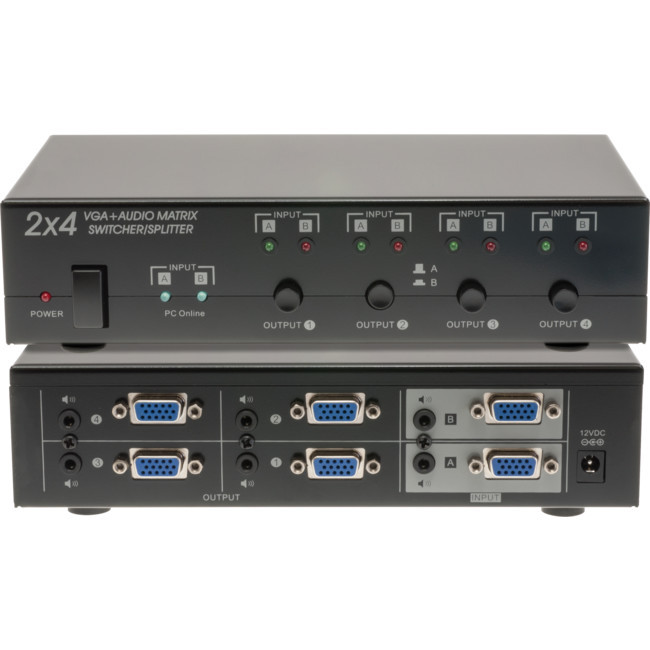 PRO2 2X4 Vga + Audio Matrix Switcher Splitter