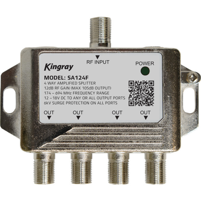 KINGRAY 4 Way Powered Tv Signal Splitter Includes Psk06 Power Supply