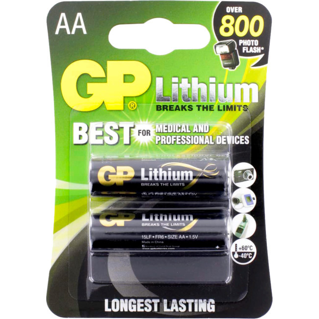 GP 1.5V AA Gp Lithium Fr6 Pk2 Gp