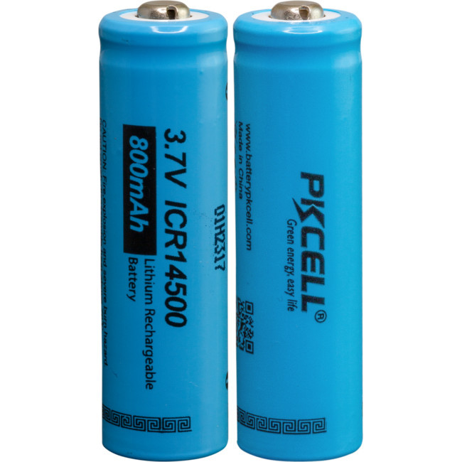 PKCELL 3.7V 800Mah 14500 Li-Ion Battery 2Pk Rechargeable Pkcell 2Pcs/Shrink