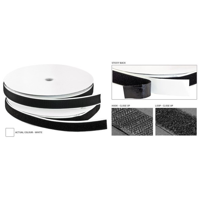STYLUS 25Mm Hook - 25M 3421 Sticky Back - White