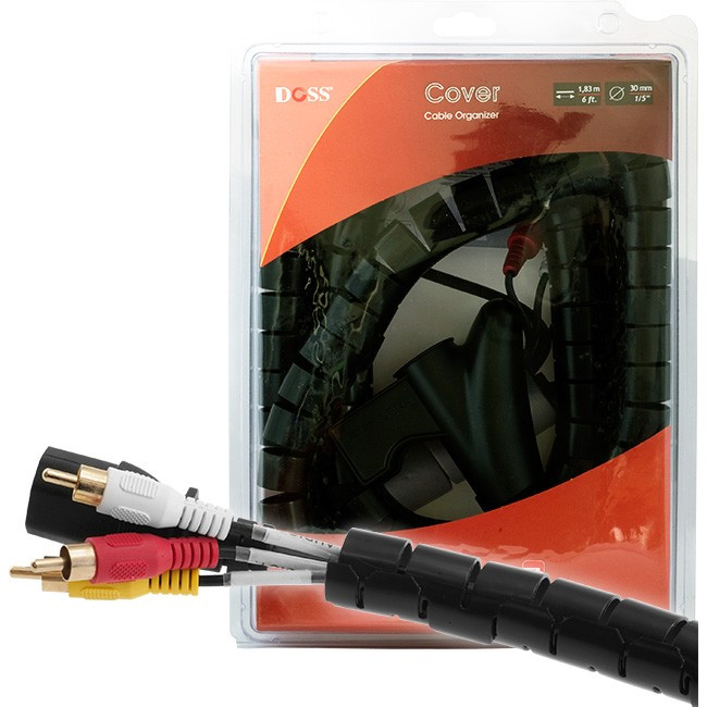 DOSS 30Mm Cable Cover Doss - 1.83Mt Short Binding Wrap - Black