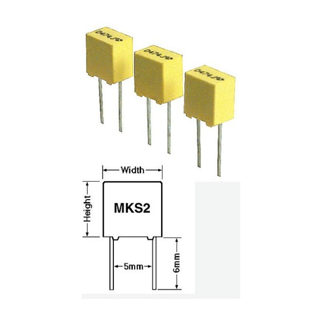 1Mf 63V Polyester Capacitor Mks2