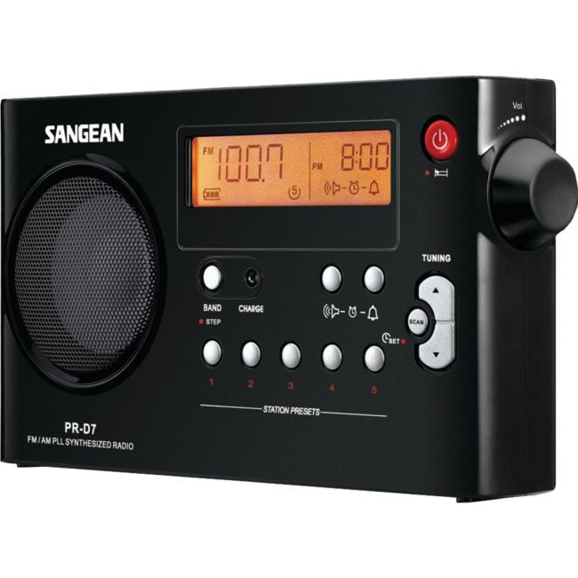 SANGEAN Fm/ Am Digital Tuning Portable Rechargeable Receiver Black