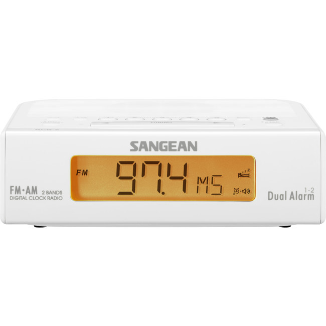 SANGEAN Basic Am / Fm Bedside Clock Radio Sangean -  White