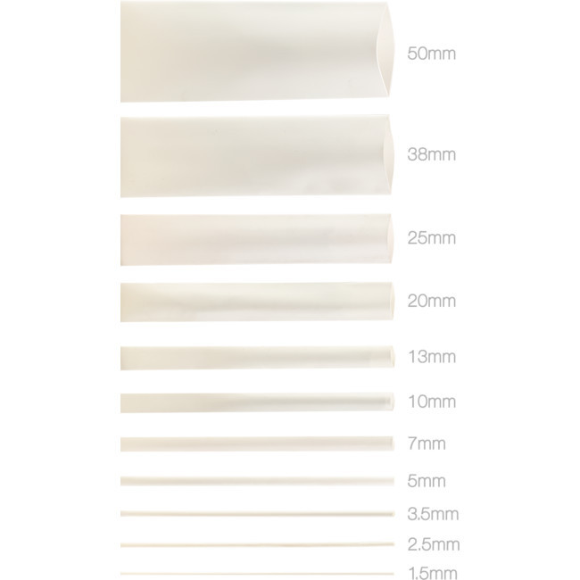 10Mmx1.2M Heat Shrink - White Hswt135