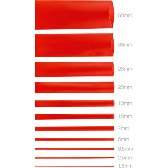 50Mmx1.2M Heat Shrink - Red Hsrd135