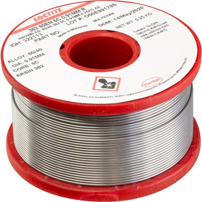LOCTITE 60/40 250G 0.91Mm Solder 60% Tin, 40% Lead - Multicore