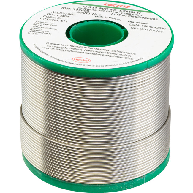 LOCTITE 1.22Mm Lead Free Solder 500G 99% Tin, 1% Copper - Multicore