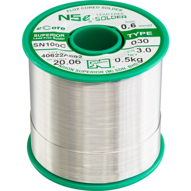 NIHON SUPERIOR 0.6Mm Lead Free Solder 500G Nihon Superior Sn100C