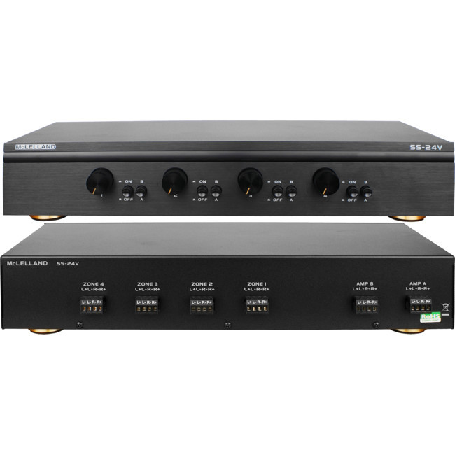 MCLELLAND 4-Way Premium Speaker Selector And Volume Control 150W 2 Amp 4 Zone