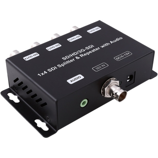 DOSS 4-Way Sdi Splitter & Repeater 1-In 4-Out W/ Audio Extraction