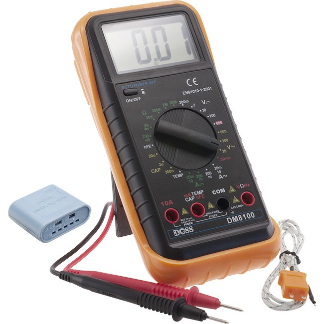 DOSS Xl Display Digital Multimeter With Temperature Probe Doss