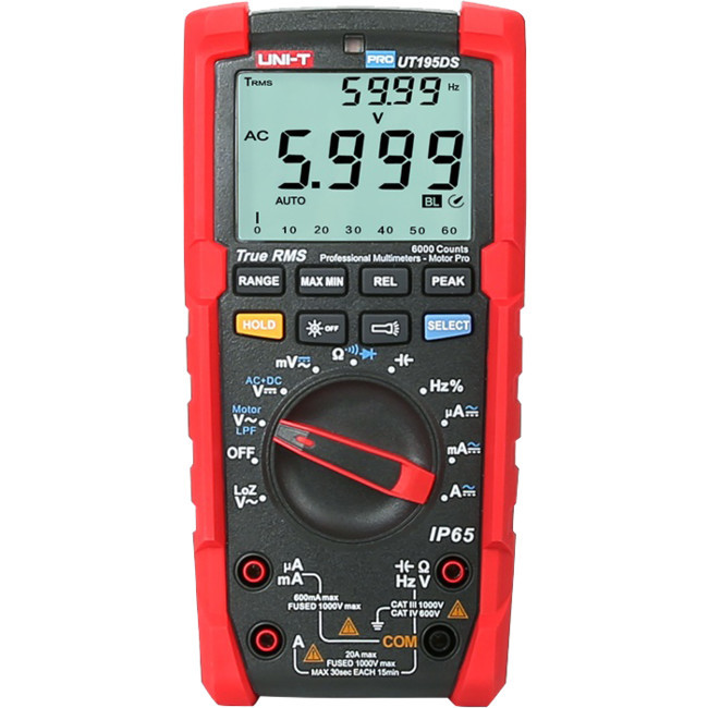UNI-T Ip65 True Rms Pro Multimeter Waterproof Flash Light Motor