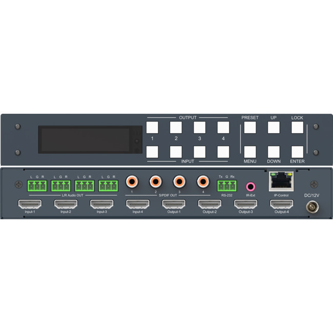 PRO2 4X4 Hdmi2.0 18Gbps 4K60 Matrix Downscaler Audio Extractor  Hdr