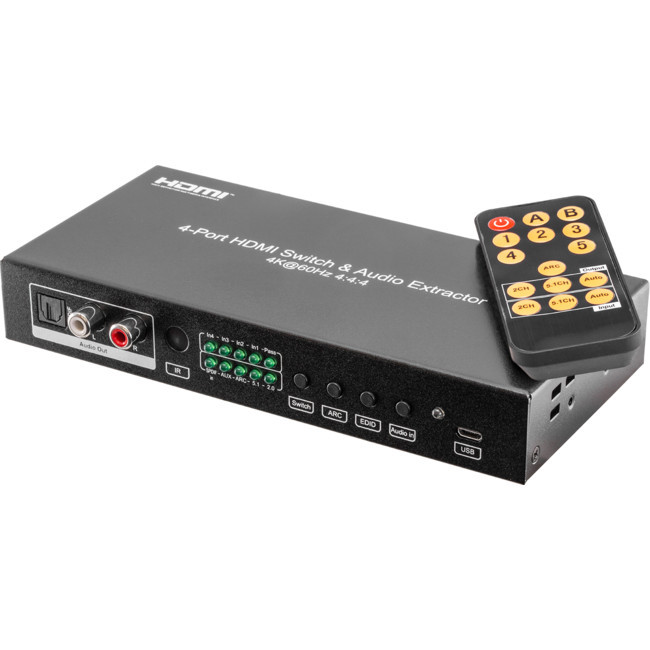 PRO2 4-Way 18Gbps Hdmi Switcher Audio Extraction Hdmi2.0 Hdr