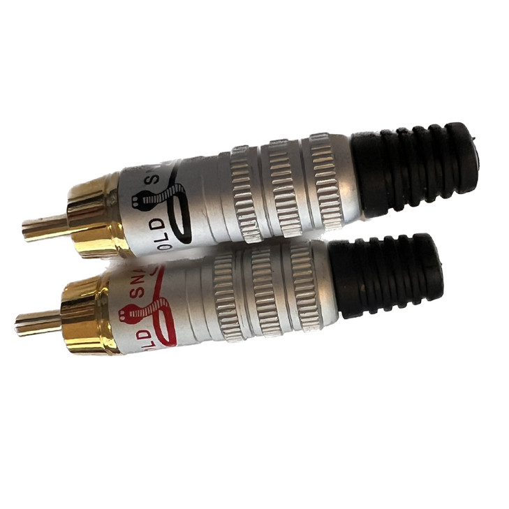 Gold Plated Red & Black Composite Video RCA Male Plug (5 Pairs)