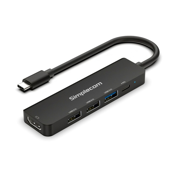 Simplecom CHT550 USB-C 5-in-1 Multiport Docking Station with USB Hub PD HDMI 2.0 4K@60Hz