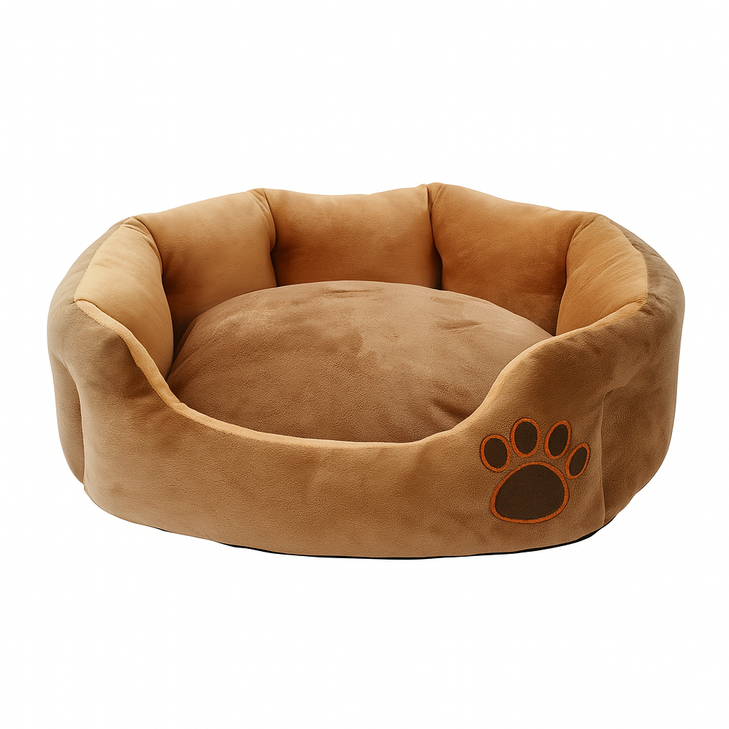 Small Plush Cat / Dog Mattress Bed Brown – Removable Washable Cushion Cover- 35x35x13cm