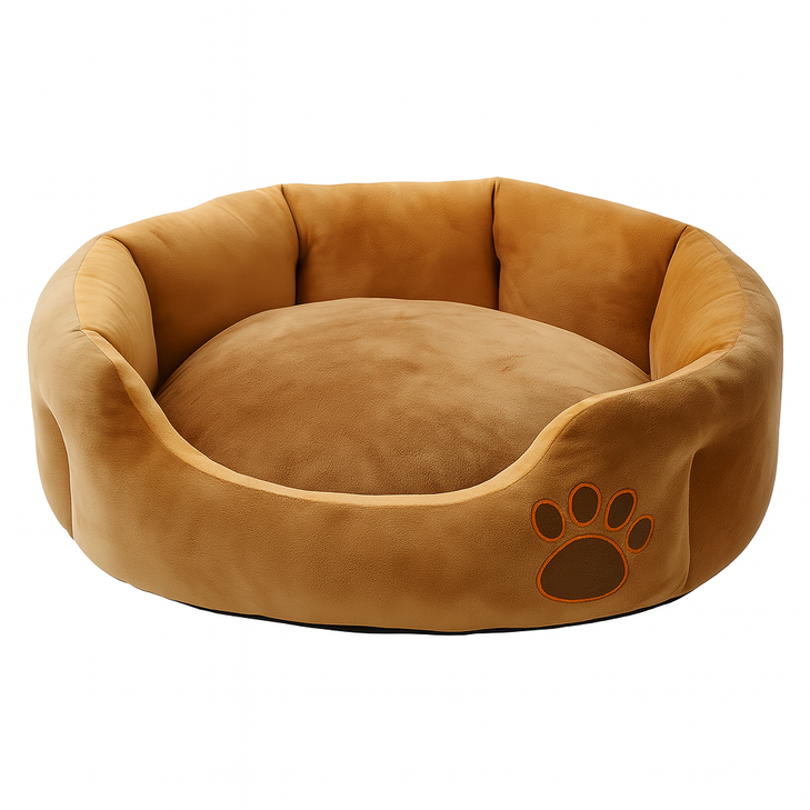 Medium Plush Cat / Dog Mattress Bed Brown – Removable Washable Cushion Cover- 48x48x16cm