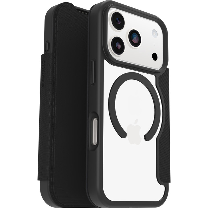 OtterBox React Folio MagSafe Apple iPhone 17 Pro (6.3') Case Black Crystal (Clear/Black) - (77-98588), DROP+ Military Standard, 7 Years Warranty