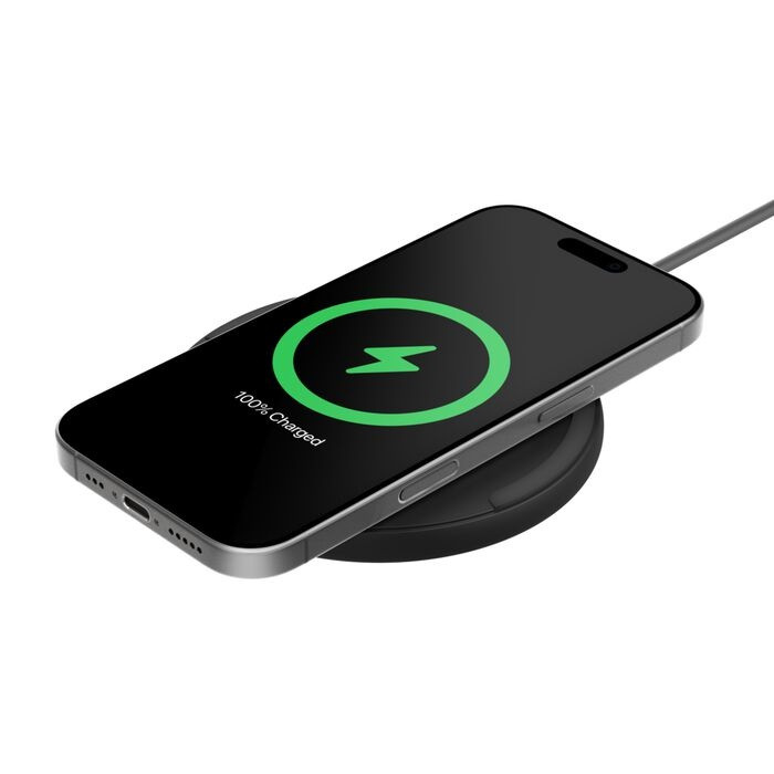 Belkin BoostCharge Wireless Charging Pad + USB-C to USB-C Cable (1.5M) - Black (WIA012fqBK), 15W, LED Indicator, Apple iPhone,Samsung.2 Years Warranty