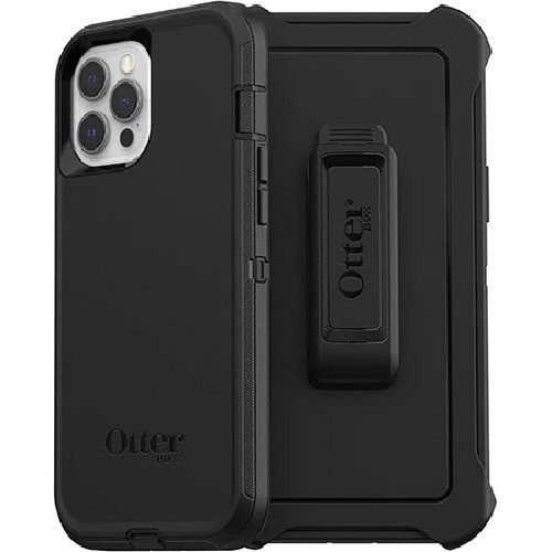 OtterBox Defender Apple iPhone 12 Pro Max Case Black - (77-65449), DROP+ 4X Military Standard, Multi-Layer, Included Holster, 7 Years Warranty