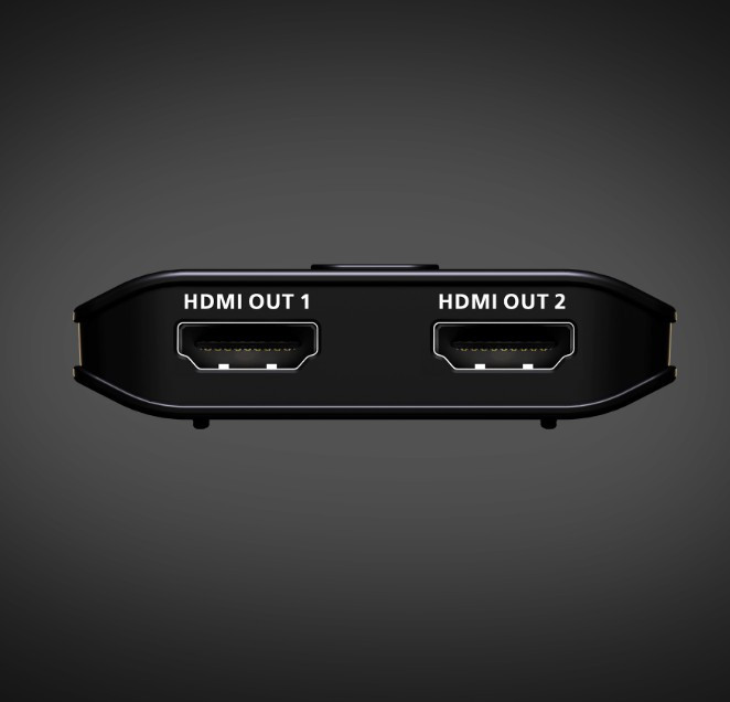 Aten 2-Port True 4K HDMI Splitter, EDID Sync™, One HDMI source shares two True 4K displays, LPCM 7.1, Dolby® & DTS-HD Master Audio™, HDMI out 2 on/off