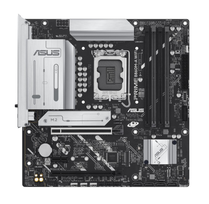 ASUS PRIME B860M-A WIFI-CSM Micro-ATX Motherboard 256GB, DDR5, 1 x PCIe 5.0,  2 x M.2 slots,  4 x SATA, WiFi 6E, 1 x HDMI, 2 x DP