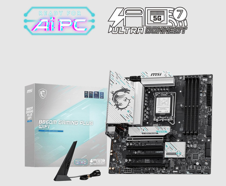 MSI B860M GAMING PLUS WIFI, INTEL B860, 4x DDR5 256GB, 1x HDMI, 4x PCI-E x16, 3x M.2, 4x SATA, 6x USB 2.0, Intel® Killer™ BE1750x Wi-Fi 7