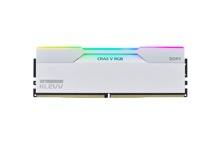 32GB KIT (6000MHz) KLEVV CRAS V GAMING MEMORY WHITE/RGB32GB(2x16GB)/DDR5/6000MHz/WHITE/RGB/CL30/1.35V/EXPO/XMP3.0-LIFE WARR.