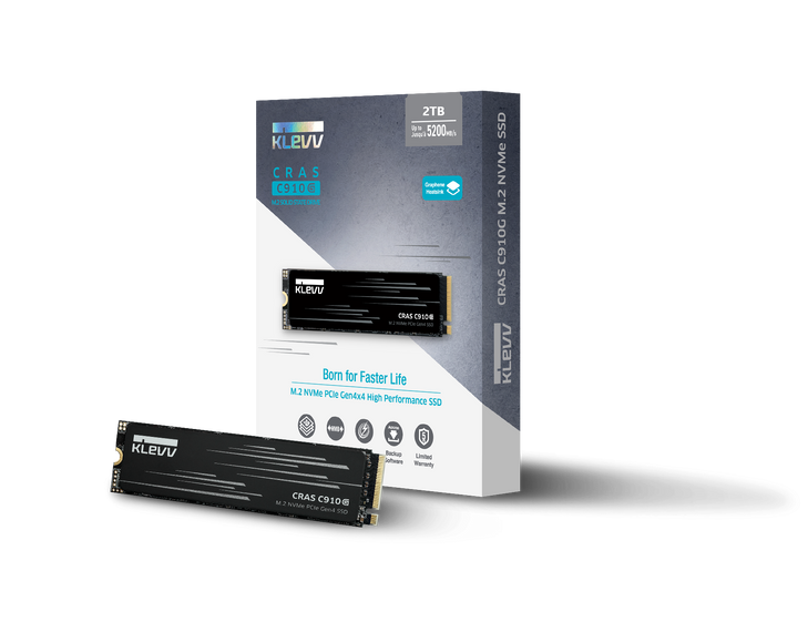2TB KLEVV CRAS C910G M.2 SSD2TB/M.2 2280/Gen4x4/Read 5200MB/s Write 4800MB/s-5YR Warr.