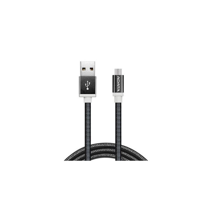 ADATA MicroUSB CABLE ALUMINIUM/KNIT BLACK - AMUCAL-100CMK-CBKADATA MicroUSB