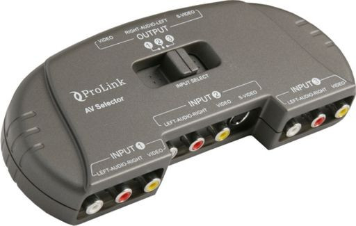 Prolink 3 Way STEREO AV SWITCH - LOOSE STYLE CVBS+SV