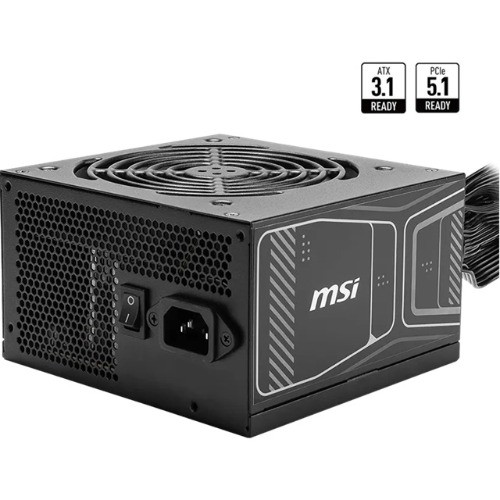 MSI MAG A750GN PCIE5 Bulk – 750W, ATX, 80+ Gold, non modular, PCIe 5.1 16-pin, 2x PCIe 6+2, 4x SATA, 120mm sleeve fan, OCP/OVP/OPP/OTP/SCP, 100–240V