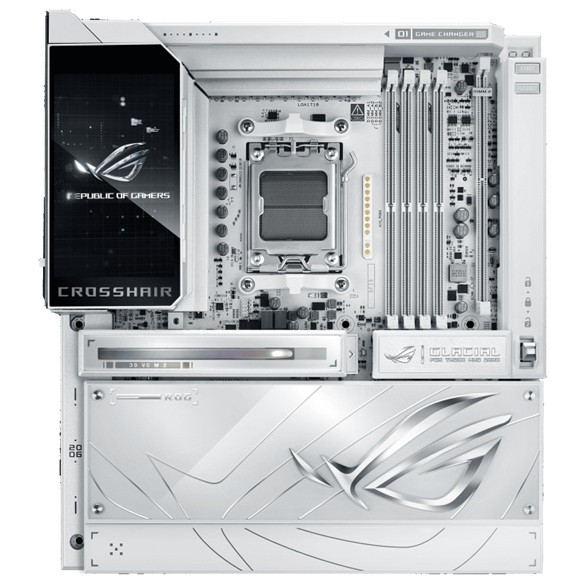 ASUS AMD ROG CROSSHAIR X870E GLACIAL, AM5, X870E, DDR5 256GB, PCIe 5.0, 7x M.2, Wi-Fi 7, Dual 10GbE, USB4, E-ATX, 2yr wty