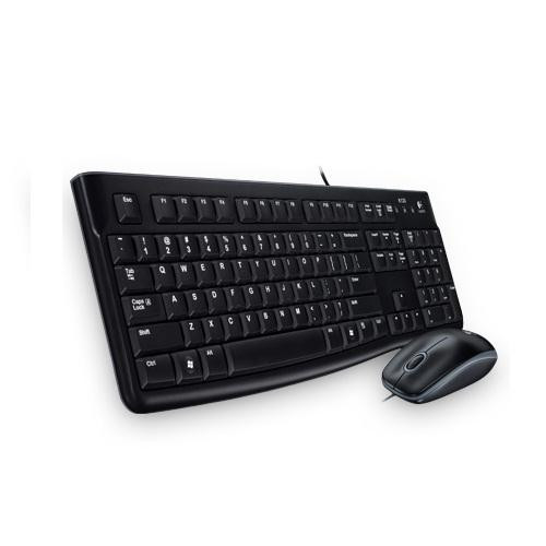 LOGITECH MK120 KEYBOARD & MOUSE COMBO PACK MK120/BLACK/CORDED USB KEYBOARD/CORDED USB MOUSE-1YR WARR