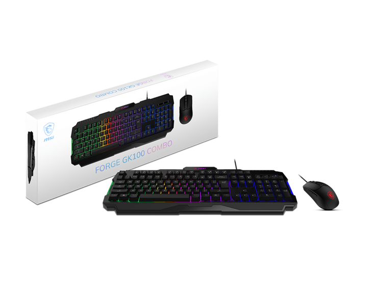 MSI FORGE GK100 GAMING KEYBOARD & MOUSE COMBO PACK FORGE GK100 COMBO-INCLUDES GK100 GAMING KEYBOARD+GM100 GAMING MOUSE-1YR WARR