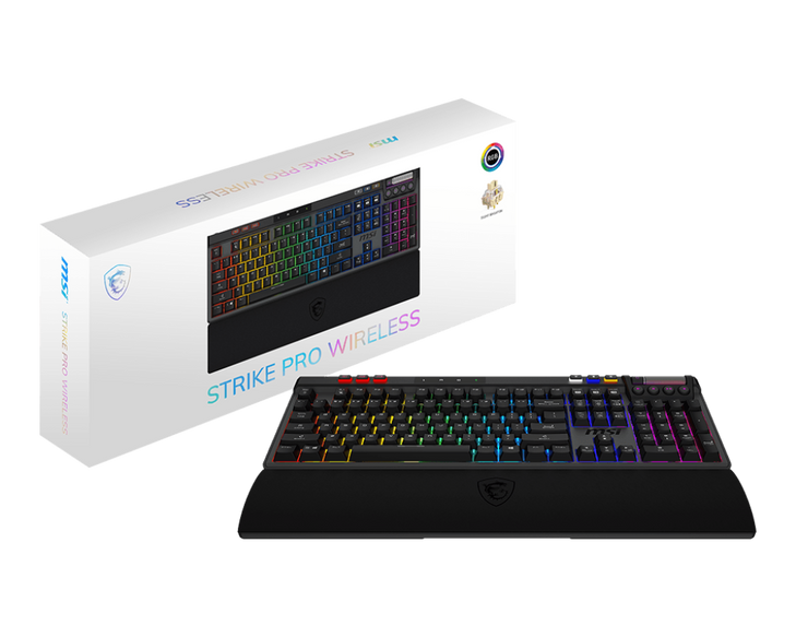 MSI STRIKE PRO WIRELESS GAMING KEYBOARD STRIKE PRO/MECHANICAL/SILENT/PER KEY RGB/WIRELESS/BT/USB2.0/1YR WARR