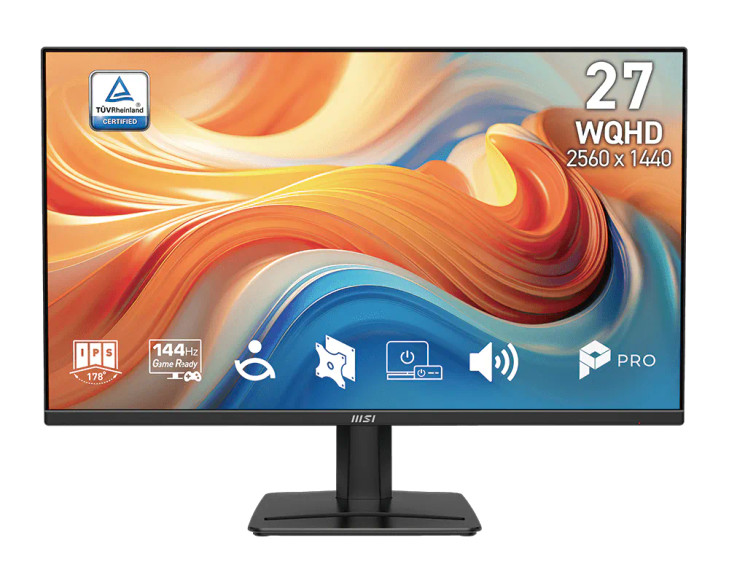 27' MSI PRO MP275Q E14 (WQHD) MONITOR BLACK/27"/FLAT/IPS/2560x1440/144Hz/1ms/2xHDMI+1xDP/Speakers/3Yr Warr.